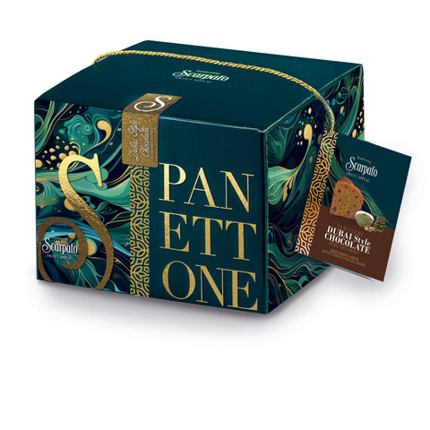 Scarpato Panettone Dubai Style Chocolate with Pistachio & Kataifi 800gr Box