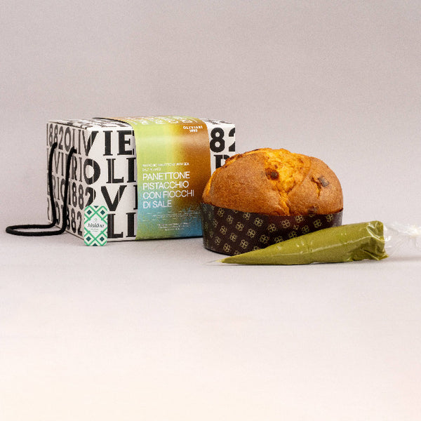Olivieri 1882 Panettone Pistachio w/Maldon Salt Flakes & Pistachio Cream 1Kg